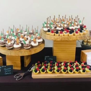 Finger foods on a table for an event.