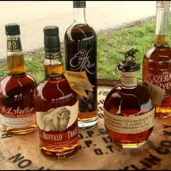 bottles of the different labels Buffalo Trace carries