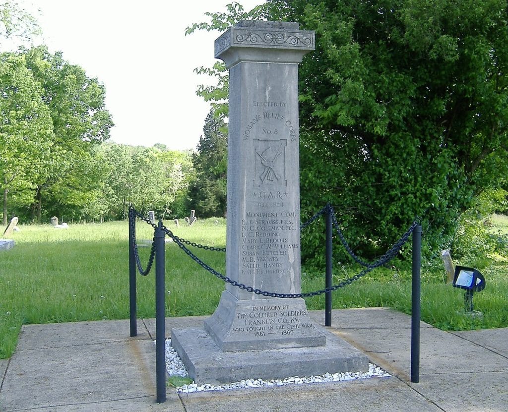 photo of monument honoring Civil War colored soldiers from Franklin County KY