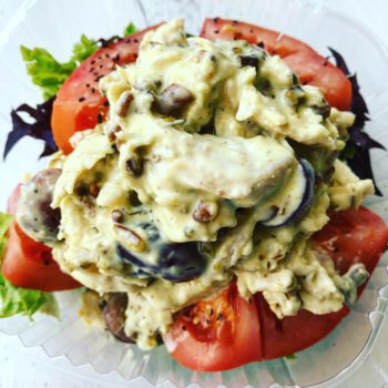 chicken salad in a tomato