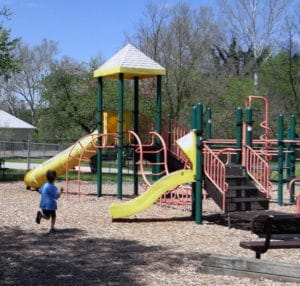 Kids running at Dolly Graham Park