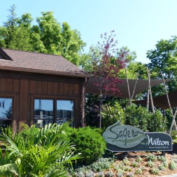 Exterior shot of Sage Garden Cafe, located alongside Wilson Nursery.