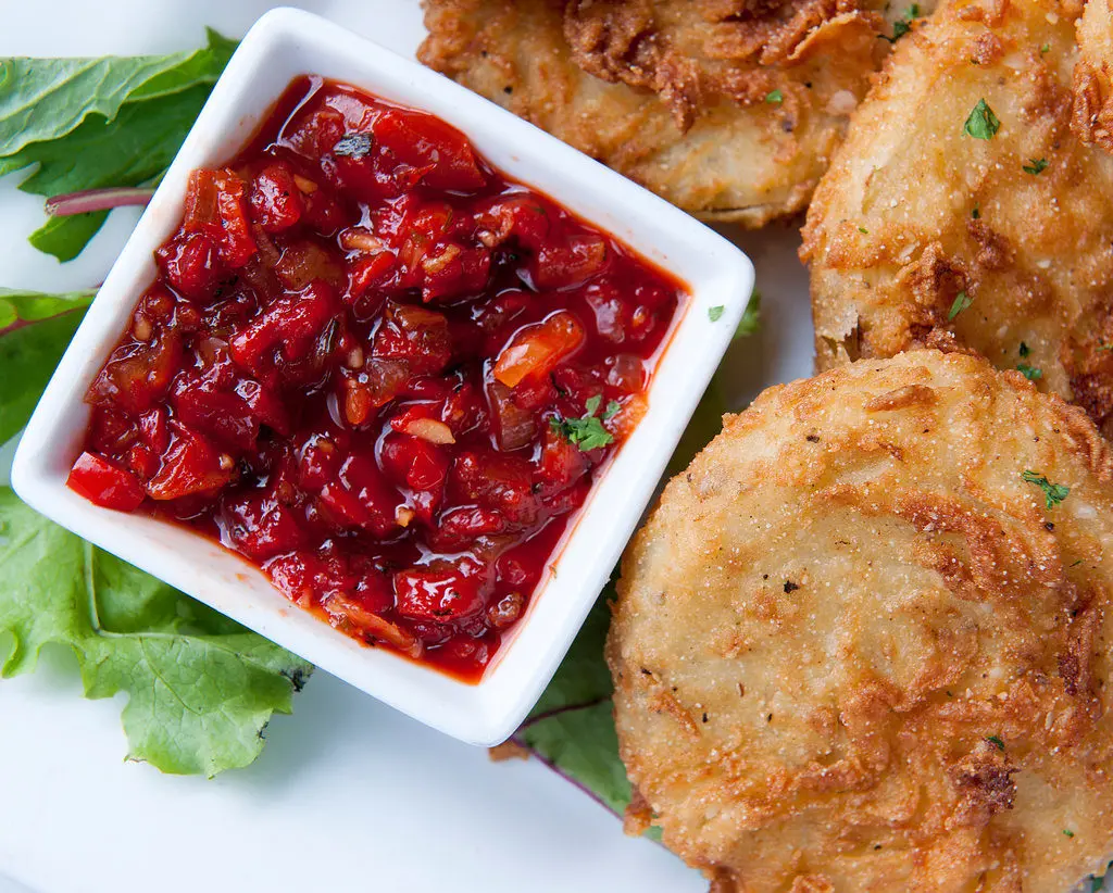 fried green tomatoes at Serafini