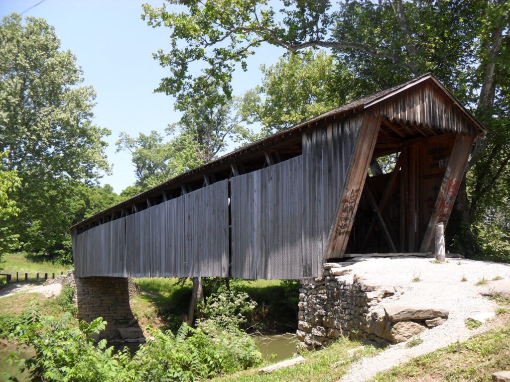 Side view of the covered bridge