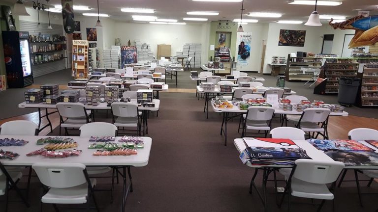 Gaming tables in two rows